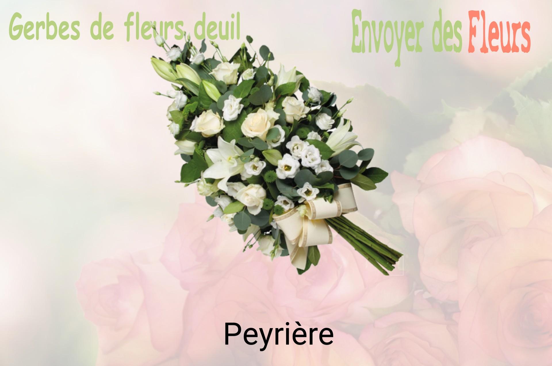 Gerbe de fleurs de deuil livrée à Peyrière